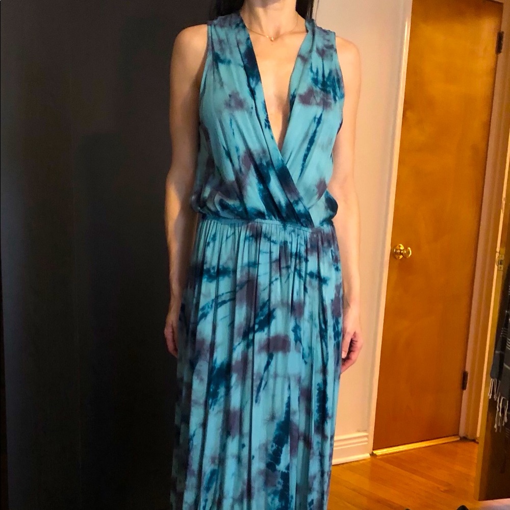 young fabulous & broke cotton tie dye maxi dress